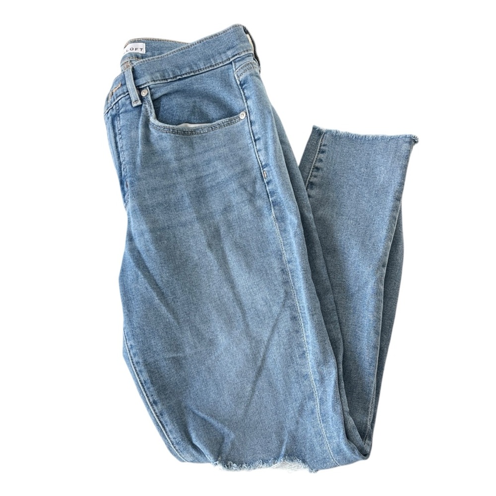 Ann Taylor LOFT the Skinny Jean High Rise Distressed Denim Crop Womens Size 29P